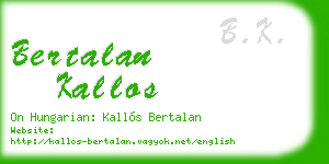 bertalan kallos business card