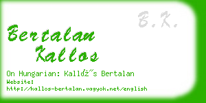 bertalan kallos business card